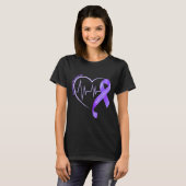 Overdose Awareness Month Purple Ribbon Heart Suprt T-shirt (Voorkant volledig)