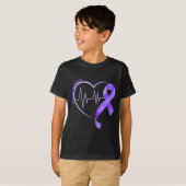 Overdose Awareness Month Purple Ribbon Heart Suprt T-shirt (Voorkant volledig)