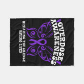 Overdose Awareness Purple Ribbon Drug Addiction 10 Fleece Deken (Voorkant (Horizontaal))