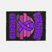 Overdose Awareness Purple Ribbon Drug Addiction 31 Fleece Deken (Voorkant (Horizontaal))