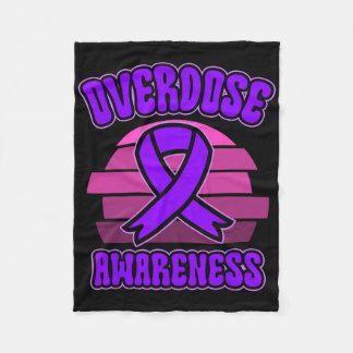 Overdose Awareness Purple Ribbon Drug Addiction 31 Fleece Deken