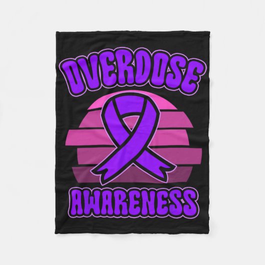 Overdose Awareness Purple Ribbon Drug Addiction 31 Fleece Deken (Voorkant)