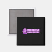 Overdose Awareness Purple Ribbon Drug Addiction 32 Magneet (Voorkant / Achterkant)