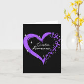 Overdose Awareness Purple Ribbon Drug Addiction He Kaart (Gele Bloem)