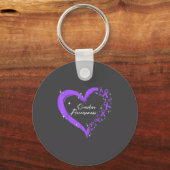 Overdose Awareness Purple Ribbon Drug Addiction He Sleutelhanger (Voorkant)