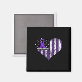 Overdose Awareness Purple Ribbon Drug Addiction &# Magneet (Voorkant / Achterkant)