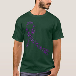 Overdose Awareness Ribbon Purple Drug Addiction Re T-shirt