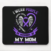 Overdose Awareness Shirt In Memory Of Mom Purple R Muismat (Voorkant)