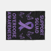 Overdose Awareness Support Squad Butterfly Purple  Fleece Deken (Voorkant (Horizontaal))