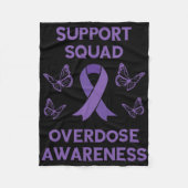 Overdose Awareness Support Squad Butterfly Purple Fleece Deken (Voorkant)