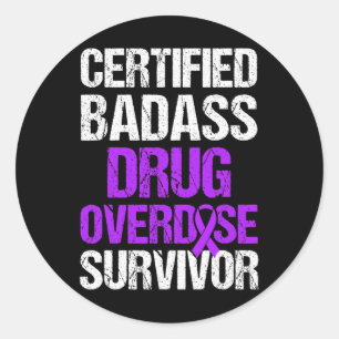 Overdose Awareness Warrior Survivor 19 Ronde Sticker