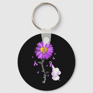 Overdose Bewustzijn Maand Sunflower Lint Paars E Sleutelhanger