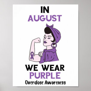 Overdose Bewustzijnsmaand Paarse Lint In Augustus Poster