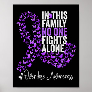 Overdose Bewustzijnsmaand Paarse Lint Poster
