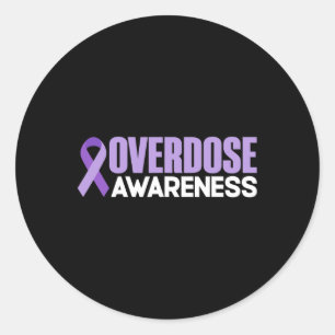 Overdose Dag Lint Overdose Bewustzijn Maand Ronde Sticker