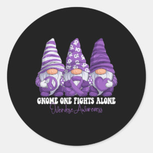 Overdosebewustzijn Maand Paarse Lint Kabouters Sup Ronde Sticker