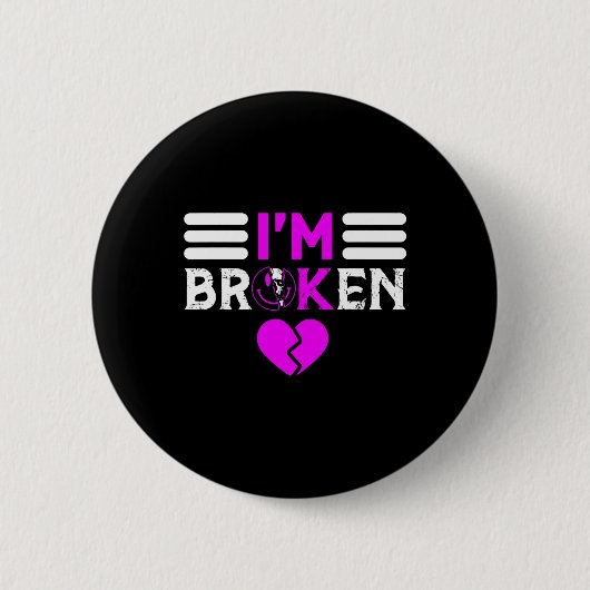 Overdosering Bewustheid Ik ben oké Gebroken Paars  Ronde Button 5,7 Cm (Voorkant)