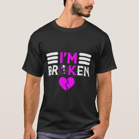 Overdosering Bewustheid Ik ben oké Gebroken Paars T-shirt (Voorkant)