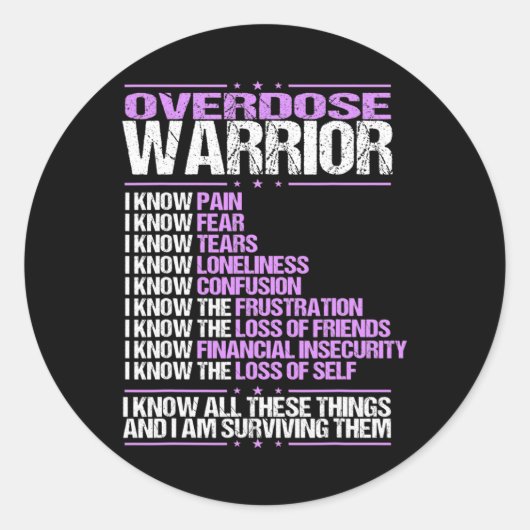 Overdosering Bewustheid Ik ken pijn Overleving Paa Ronde Sticker (Voorkant)