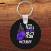 Overdosering Bewustheid Maand Boxing Handschoenen Sleutelhanger (Voorkant)