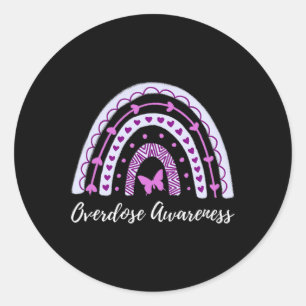 Overdosering Bewustmaking Boho Regenboog Ronde Sticker