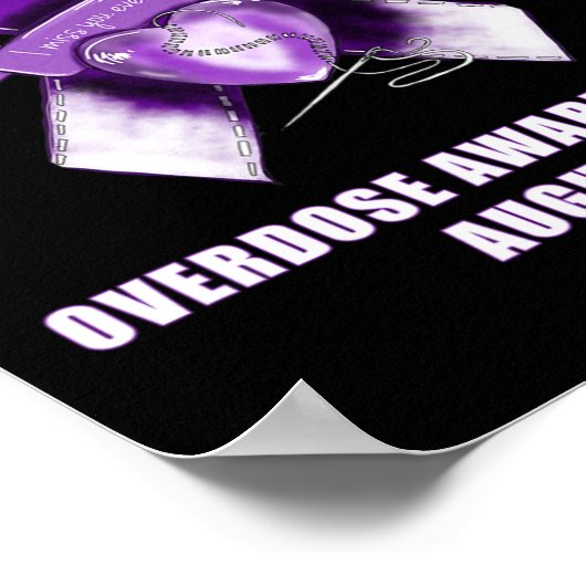 Overdosering Bewustmaking Dag Paars Lint Augustus  Poster (Hoek)