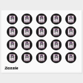 Overdosering Bewustmaking Draag Paarse leopard Mes Ronde Sticker (Vel)