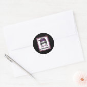 Overdosering Bewustmaking Draag Paarse leopard Mes Ronde Sticker (Envelop)