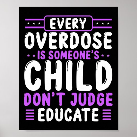 Overdosering Bewustmaking Onderwijs Paarse Ribbo n Poster (Voorkant)