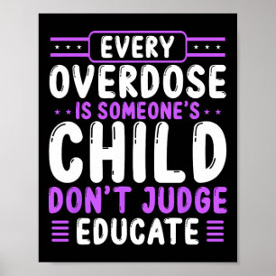 Overdosering Bewustmaking Onderwijs Paarse Ribbo n Poster