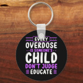 Overdosering Bewustmaking Onderwijs Paarse Ribbo n Sleutelhanger (Voorkant)