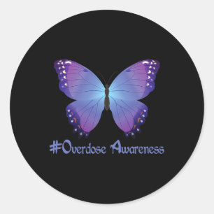 Overdosering Bewustmaking Paars butterfly-geneesmi Ronde Sticker