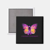 Overdosering Bewustmaking Paars lintbutterfly Grie Magneet (Voorkant / Achterkant)