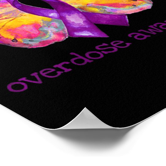 Overdosering Bewustmaking Paars lintbutterfly Grie Poster (Hoek)