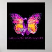 Overdosering Bewustmaking Paars lintbutterfly Grie Poster (Voorkant)