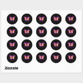 Overdosering Bewustmaking Paars lintbutterfly Grie Ronde Sticker (Vel)