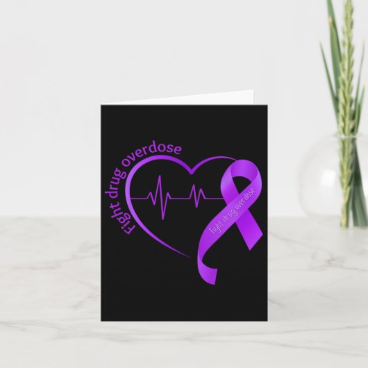 Overdosering Bewustmaking Paars Ribbon-geneesmidde Kaart (Voorkant)