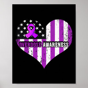 Overdosering Bewustmaking Paars Ribbon-geneesmidde Poster