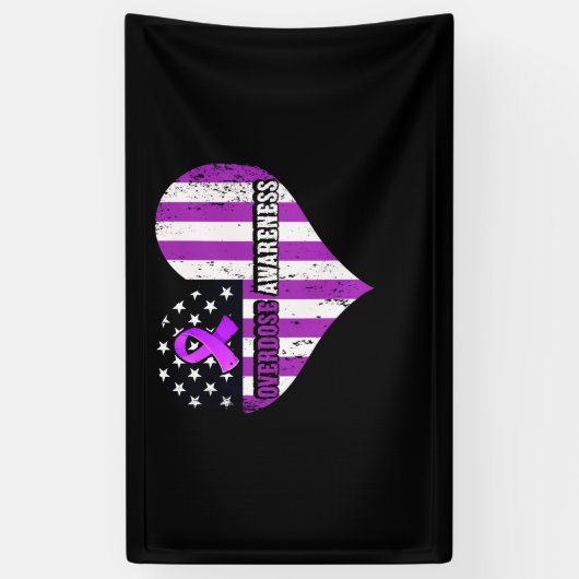 Overdosering Bewustmaking Paars Ribbon-geneesmidde Spandoek (Verticaal)