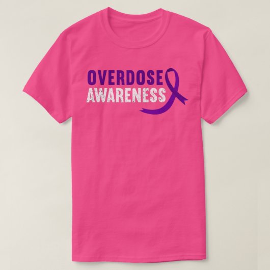 Overdosering Bewustmaking Paars Ribbon-geneesmidde T-shirt (Design voorkant)
