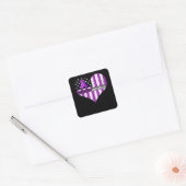 Overdosering Bewustmaking Paars Ribbon-geneesmidde Vierkante Sticker (Envelop)