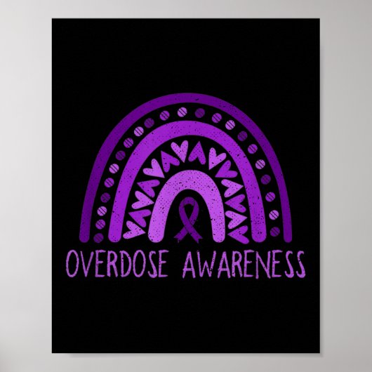 Overdosering Bewustmaking Rainbow Paars Ribbon voo Poster (Voorkant)
