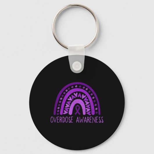 Overdosering Bewustmaking Rainbow Paars Ribbon voo Sleutelhanger (Voorkant)