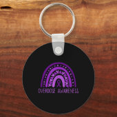 Overdosering Bewustmaking Rainbow Paars Ribbon voo Sleutelhanger (Achterkant)