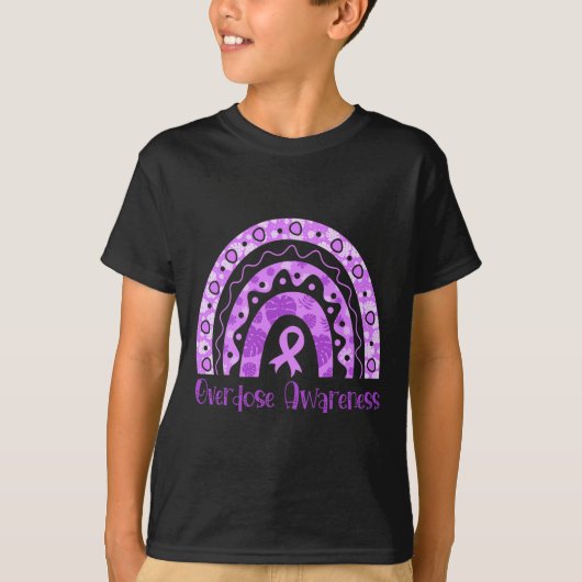 Overdosering Bewustmaking Rainbow Paars Ribbon voo T-shirt (Voorkant)
