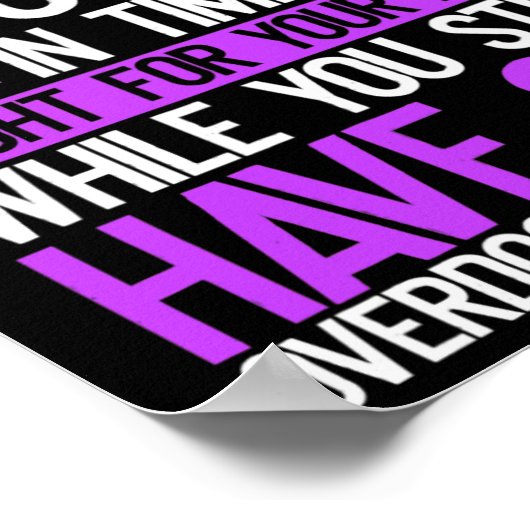 Overdosering Bewustmaking Versterking van Paarse r Poster (Hoek)