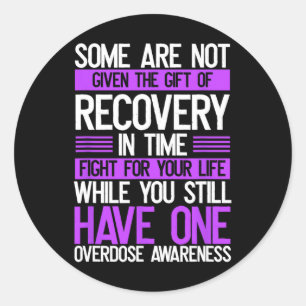 Overdosering Bewustmaking Versterking van Paarse r Ronde Sticker