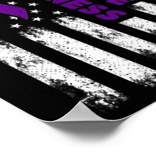 Overdosering Bewustmaking Vlag Pruple Ribbon Addic Poster (Hoek)