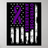 Overdosering Bewustmaking Vlag Pruple Ribbon Addic Poster (Voorkant)