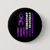 Overdosering Bewustmaking Vlag Pruple Ribbon Addic Ronde Button 5,7 Cm (Voorkant)